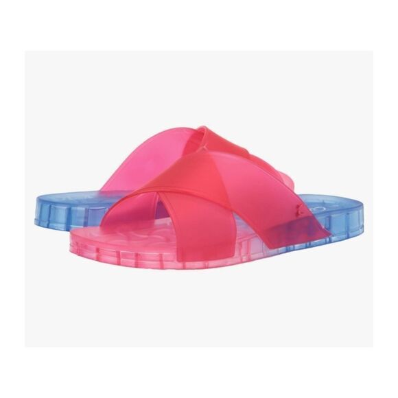 Circus by Sam Edelman Jaylee Ombre Crossband Jelly Slide Sandals 8 Blue Pink - Picture 1 of 8